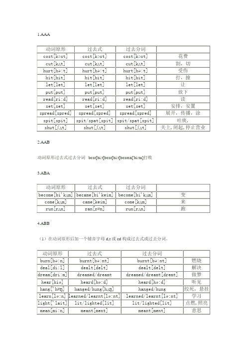 动词过去式及过去分词