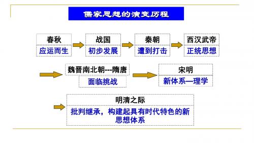 一轮复习必修三儒家思想发展历程第一讲