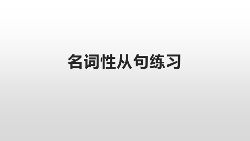 高考复习名词性从句练习