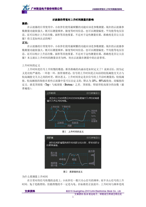 示波器的带宽对上升时间测量的影响