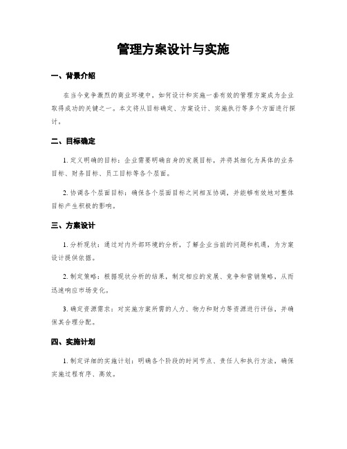 管理方案设计与实施