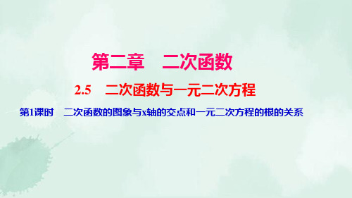 闸北区四中九年级数学下册 第二章 二次函数 5二次函数与一元二次方程第1课时 二次函数的图象与x轴