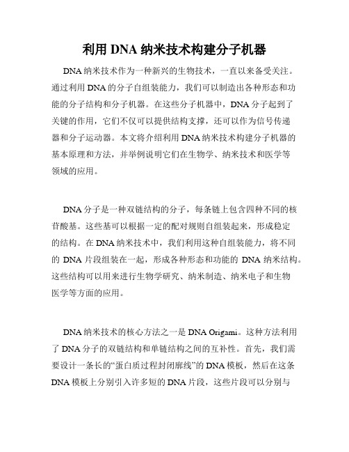 利用DNA纳米技术构建分子机器