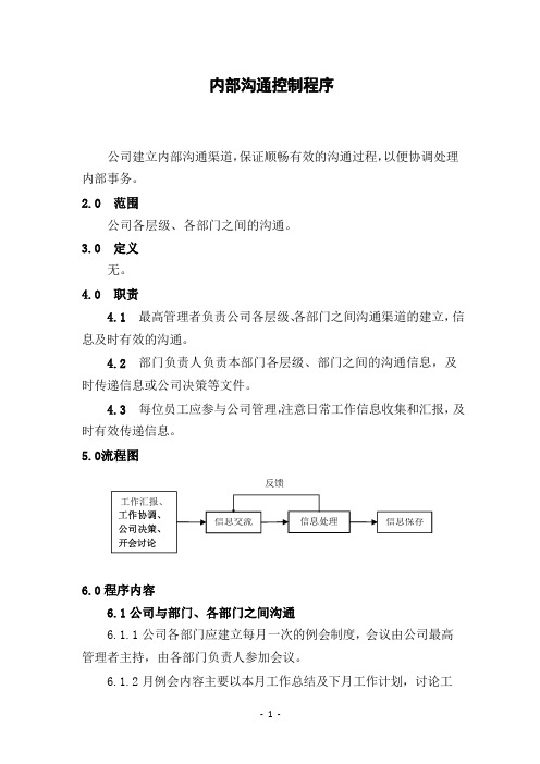 内部沟通控制程序