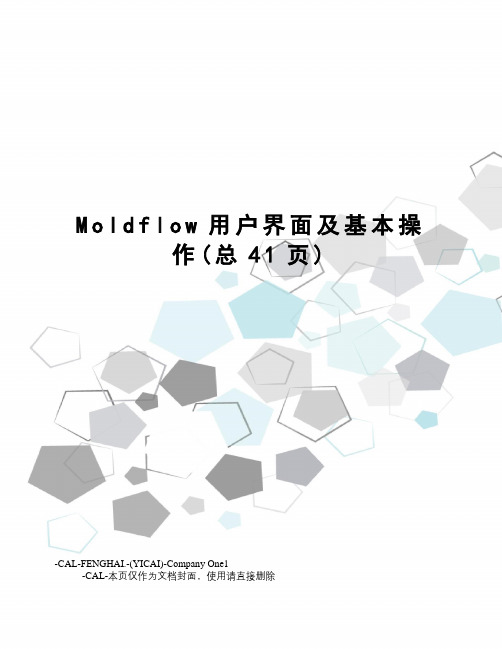 Moldflow用户界面及基本操作