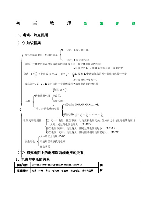 初三物理——欧姆定律含答案