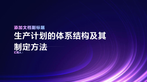 生产计划的体系结构及其制定方法