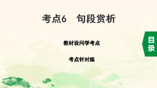 2020中考语文一轮复习课件第三部分现代文阅读专题一记叙文考点6  句段赏析