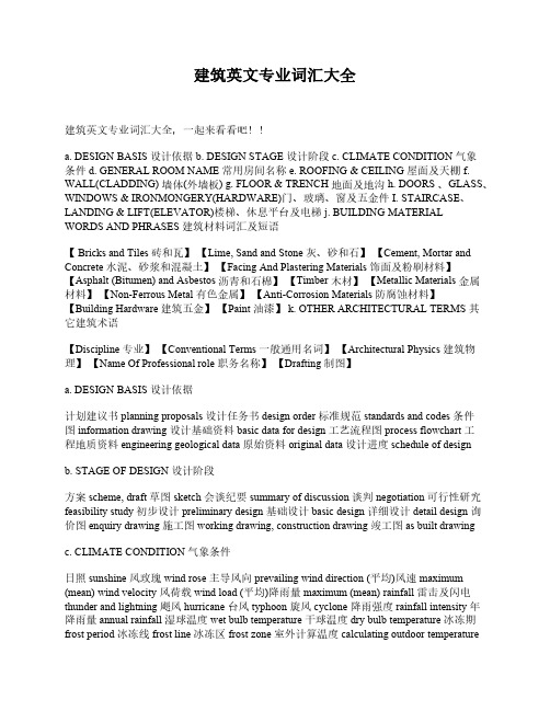 建筑英文专业词汇大全