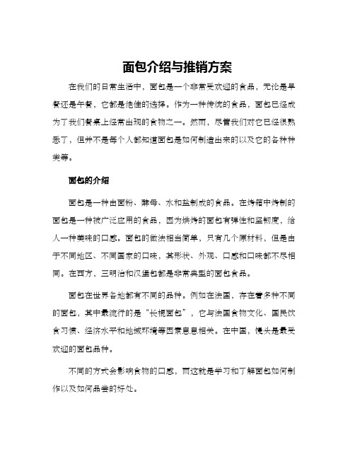 面包介绍与推销方案