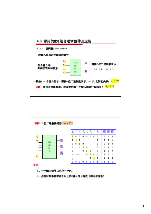 4.3常用的MSI组合逻辑器件及应用