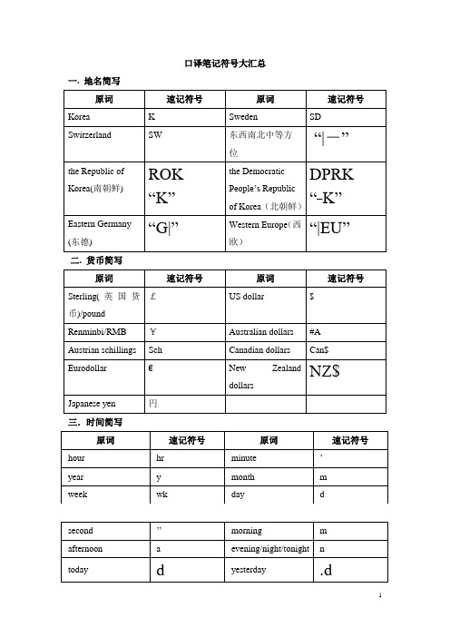 口译笔记符号大汇总剖析