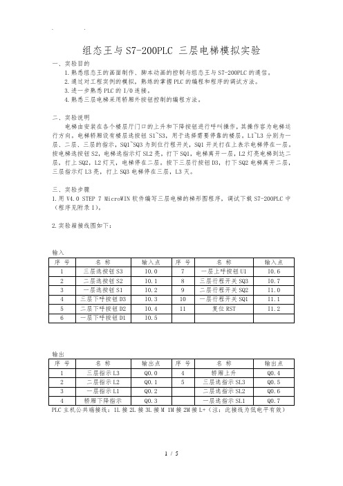 组态王实验案例——三层电梯