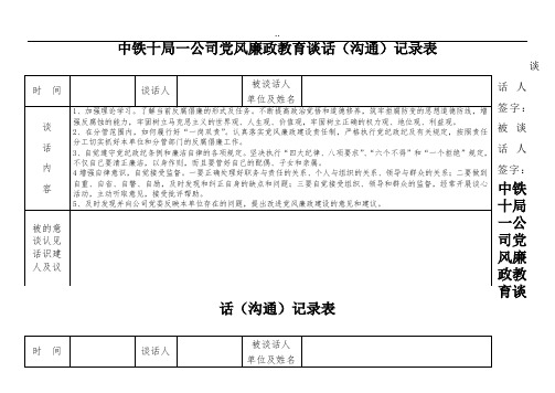 党风廉政教育谈话记录