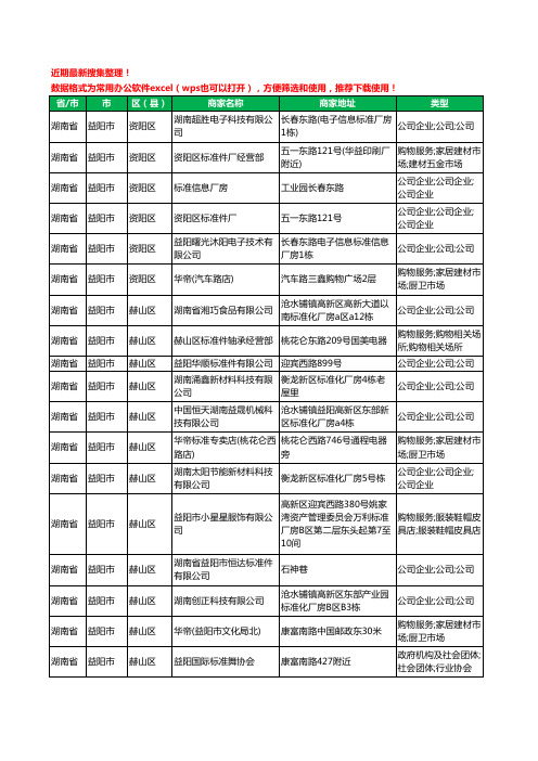 2020新版湖南省益阳市标准件工商企业公司商家名录名单黄页联系方式电话大全46家