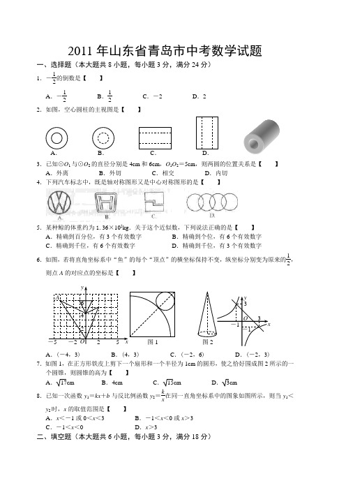 20111年山东青岛中考试卷真题