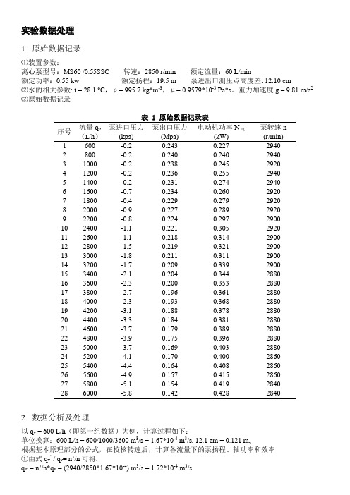 流体管路阻力系数的测定