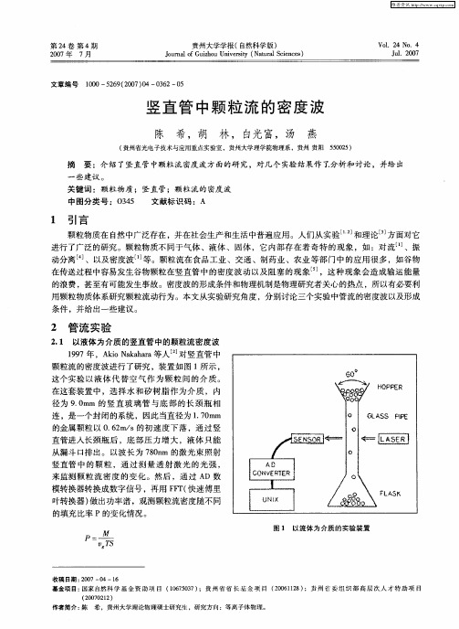 竖直管中颗粒流的密度波