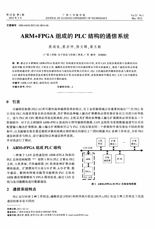 ARM+FPGA组成的PLC结构的通信系统