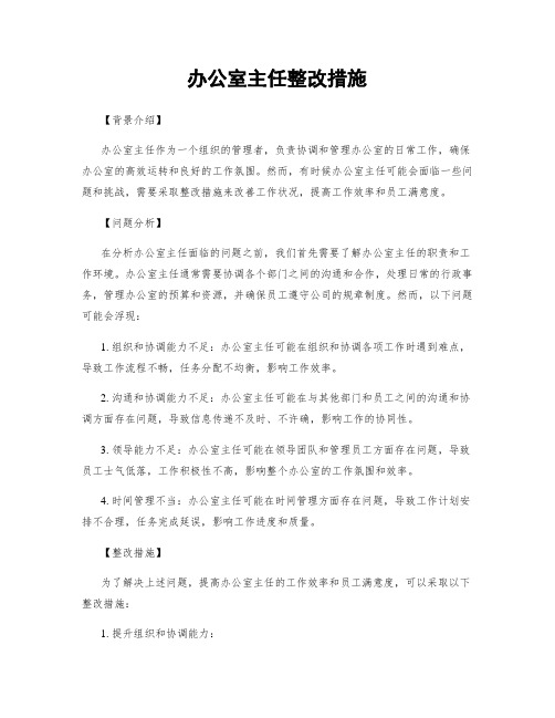 办公室主任整改措施