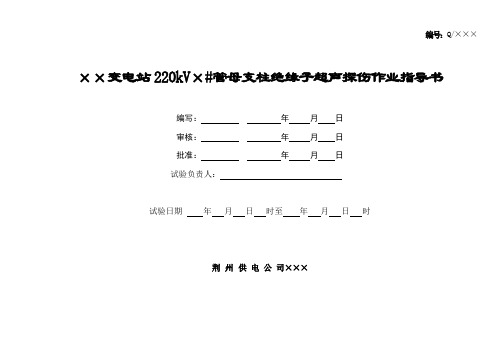 支柱瓷瓶探伤试验作业指导书