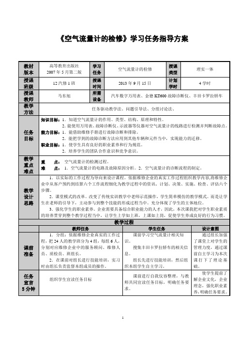 空气流量计的检修