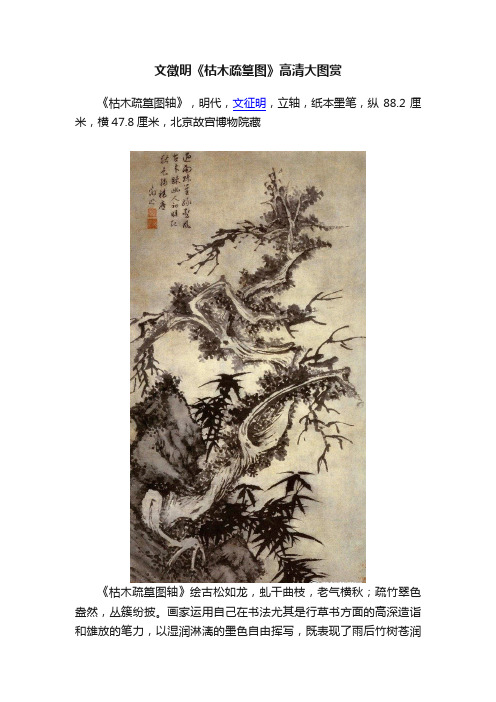 文徵明《枯木疏篁图》高清大图赏