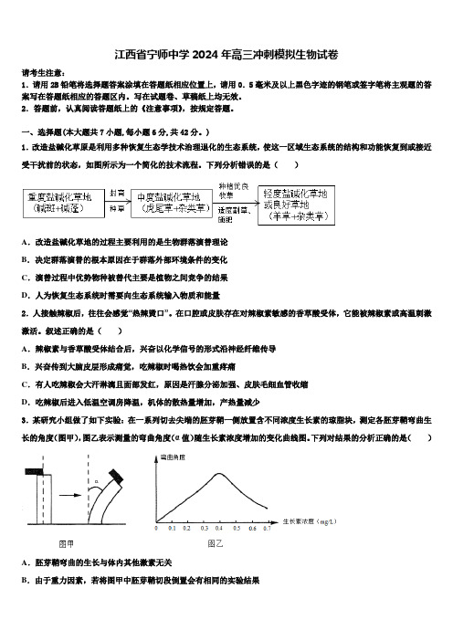 江西省宁师中学2024年高三冲刺模拟生物试卷含解析