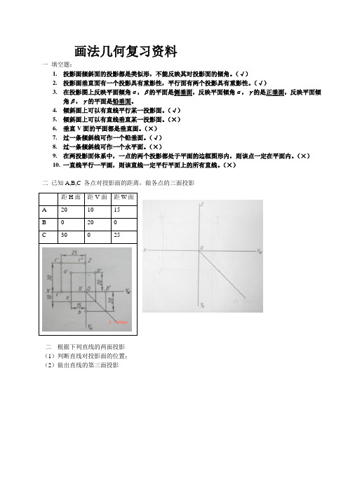 画法几何复习资料