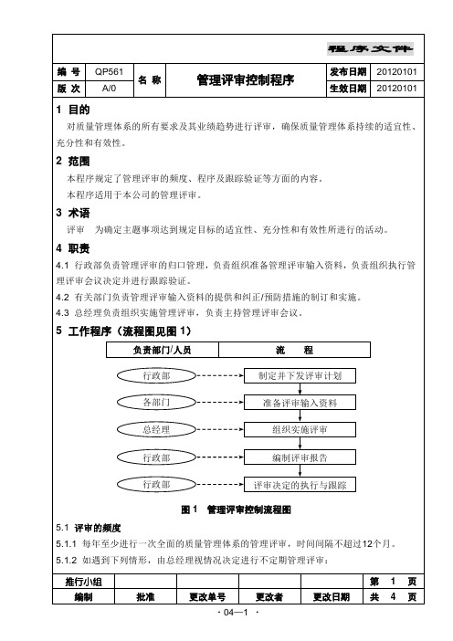 QP561 管理评审控制程序OK