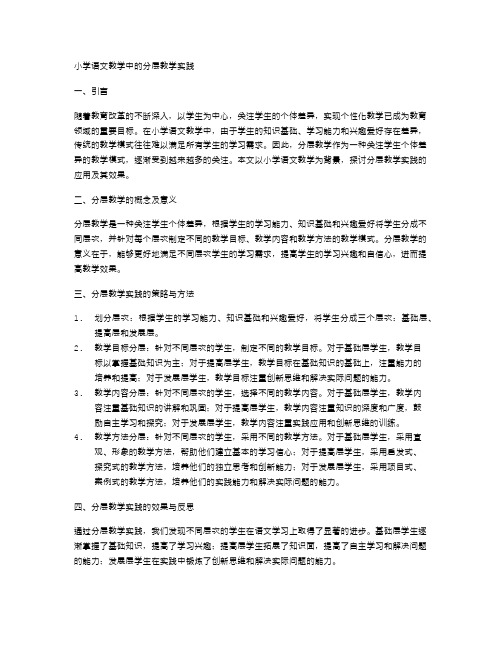 小学语文教学中的分层教学实践