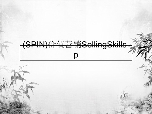 (SPIN)价值营销SellingSkills-p