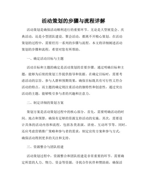活动策划的步骤与流程详解