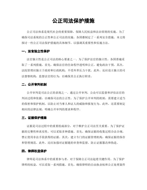 公正司法保护措施