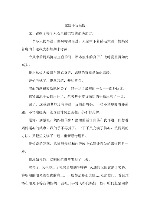 家给予我温暖--作文