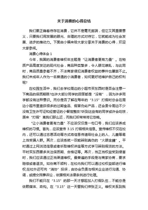 关于消费的心得总结