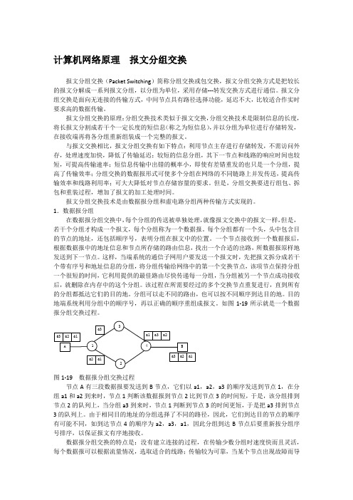 计算机网络原理  报文分组交换