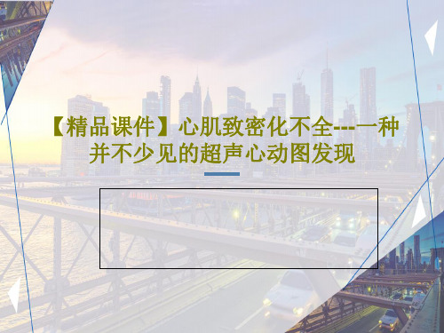 【精品课件】心肌致密化不全---一种并不少见的超声心动图发现25页文档