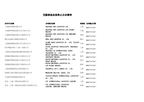 无船承运业务终止公示清单xls - 中华人民共和国交通运输 …