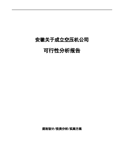 安徽关于成立空压机公司可行性分析报告