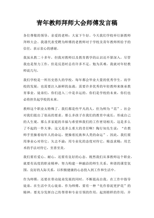 青年教师拜师大会师傅发言稿三篇