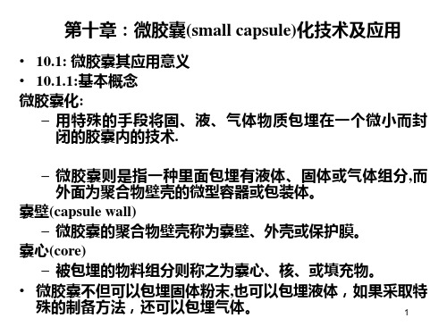 第十章微胶囊技术及应用PPT课件