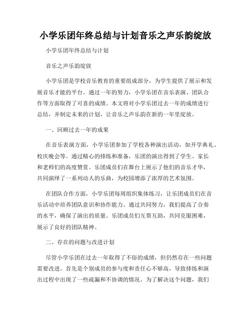 小学乐团年终总结与计划音乐之声乐韵绽放