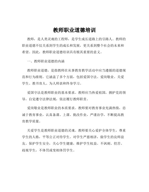 教师职业道德培训