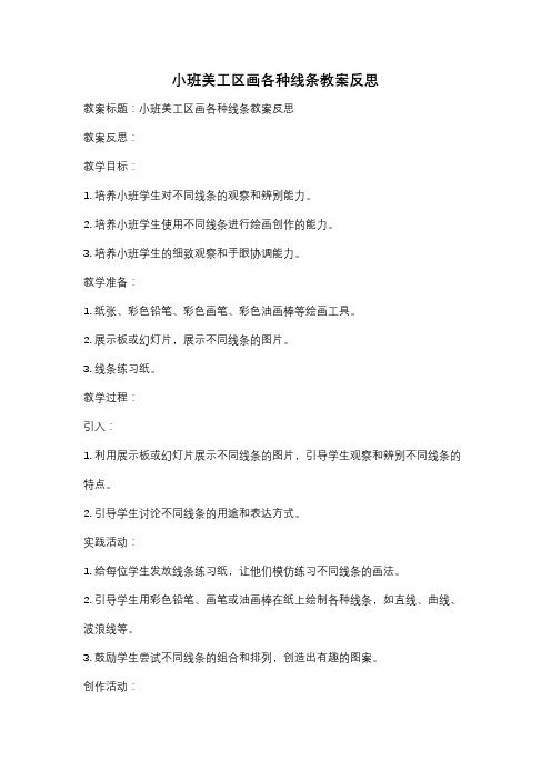 小班美工区画各种线条教案反思