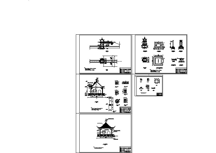 仿古大型泵站水闸施工设计cad图