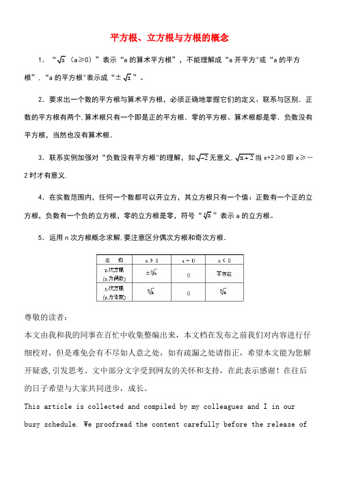 八年级数学上册14.2立方根平方根、立方根与方根的概念素材冀教版(new)