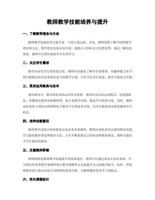 教师教学技能培养与提升