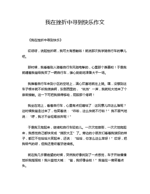 我在挫折中寻到快乐作文