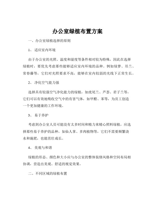 办公室绿植布置方案